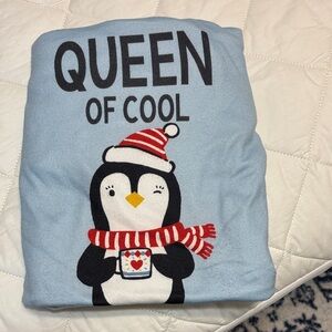 Cuddl Duds Blue Penguin Pajama Top